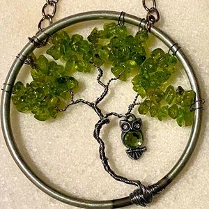 Handmade Suncatcher with owl peridot stone